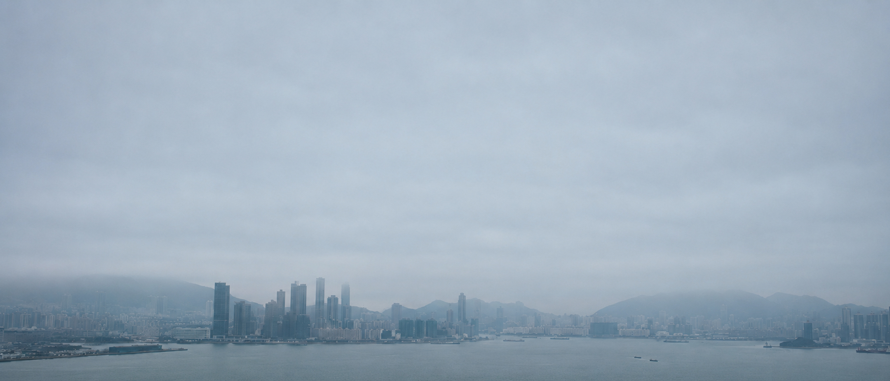 Twilight over an international harbour city