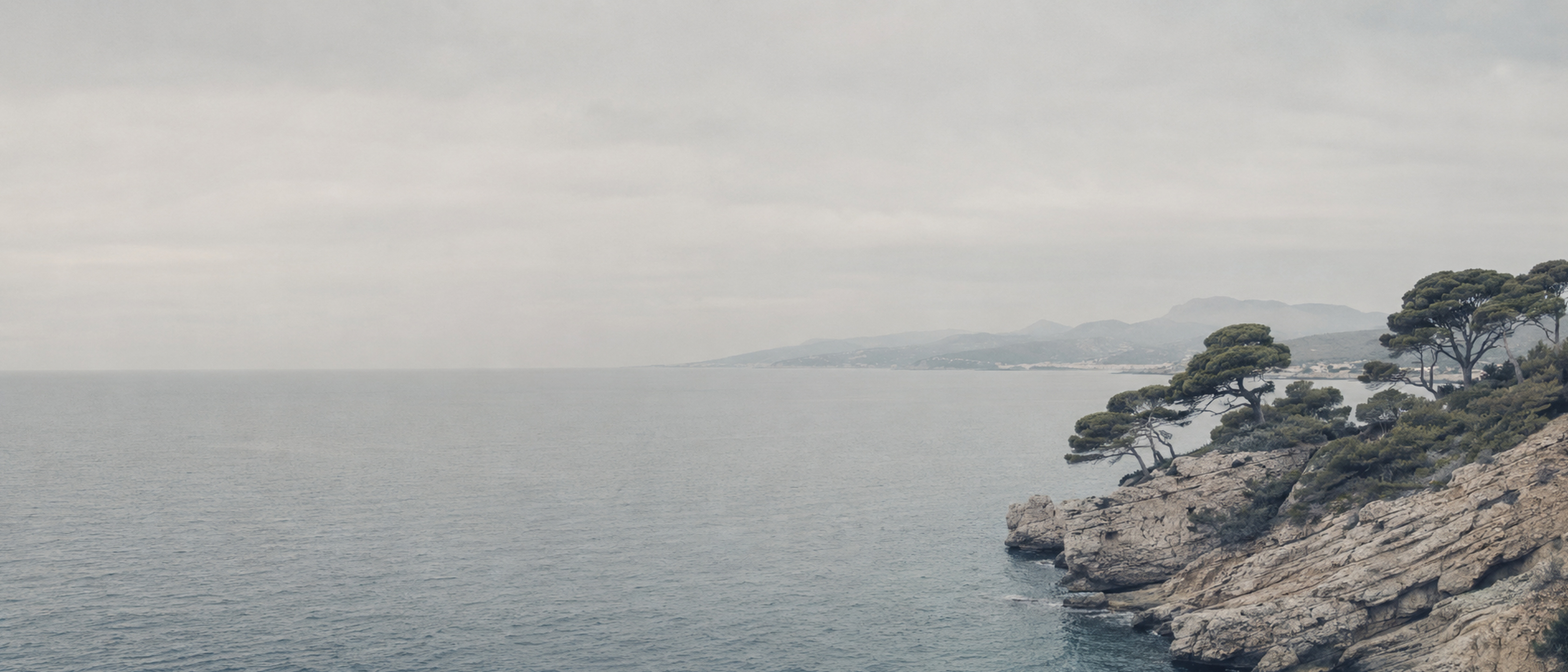 The Côte d’Azur coastline in soft light