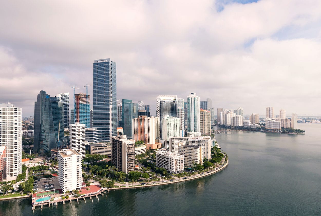 The Miami skyline above Biscayne Bay