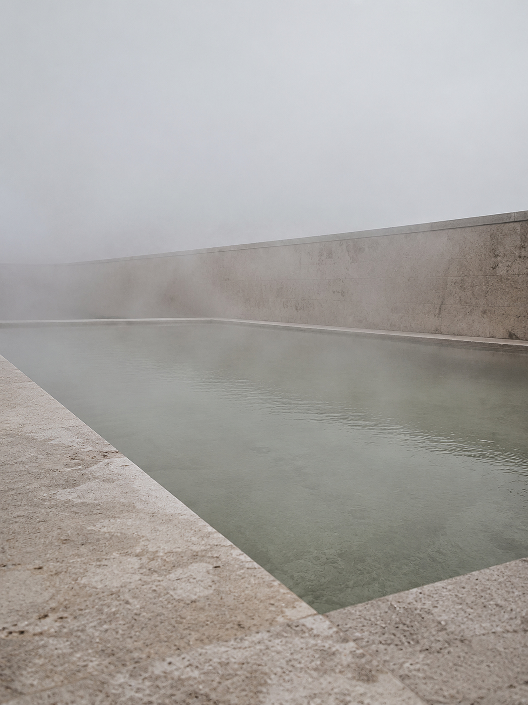 A thermal pool at a private wellness retreat